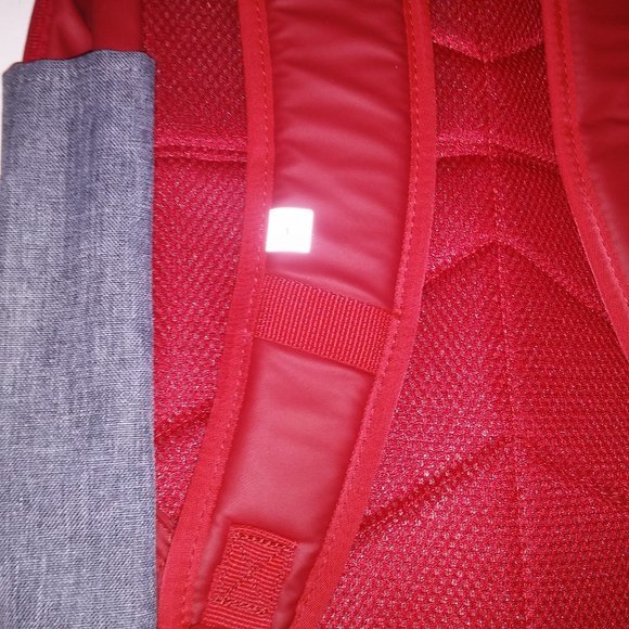 Jordan Backpack Book Bag‎ Red Gray Pockets Cushioned Straps School New - Picture 9 of 12